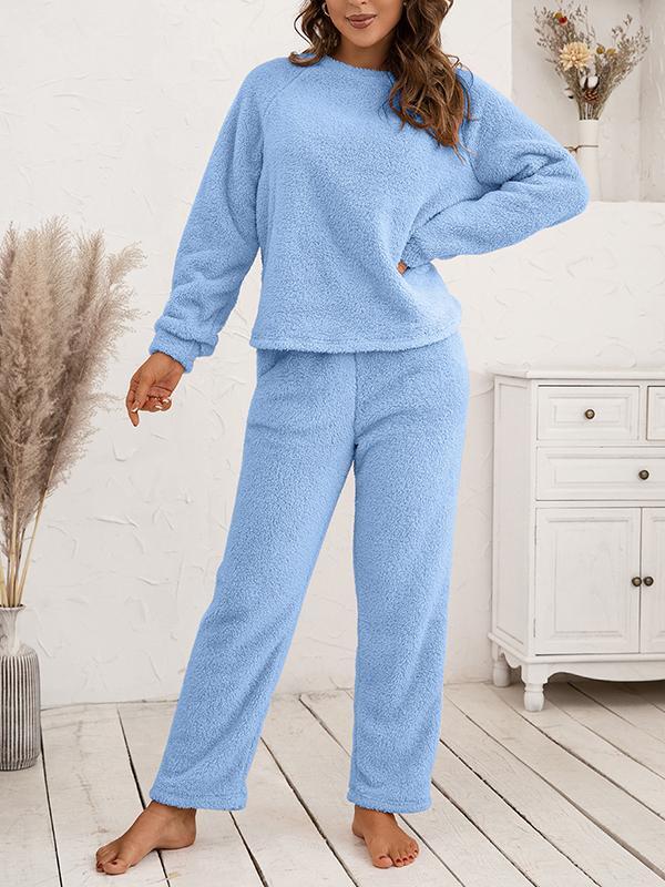 fce7d578187e4da8d68dd936374e2c90f562cedfde669f7cec03fd38520a06cb Loose Casual Home Wear Double-sided Plush Two-piece Set