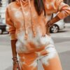 fe2c48f85a026a6f2830f83da7a8235a245e3985b0319831c2e24fc9a323bc13 Tie-dye Loose Hooded Sweatshirt and Casual Pants Two-piece Set