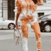 fe87752acfaaa06c63dbf37244d5115e552e40b98a378588e48d00d95b794b31 Tie-dye Loose Hooded Sweatshirt and Casual Pants Two-piece Set